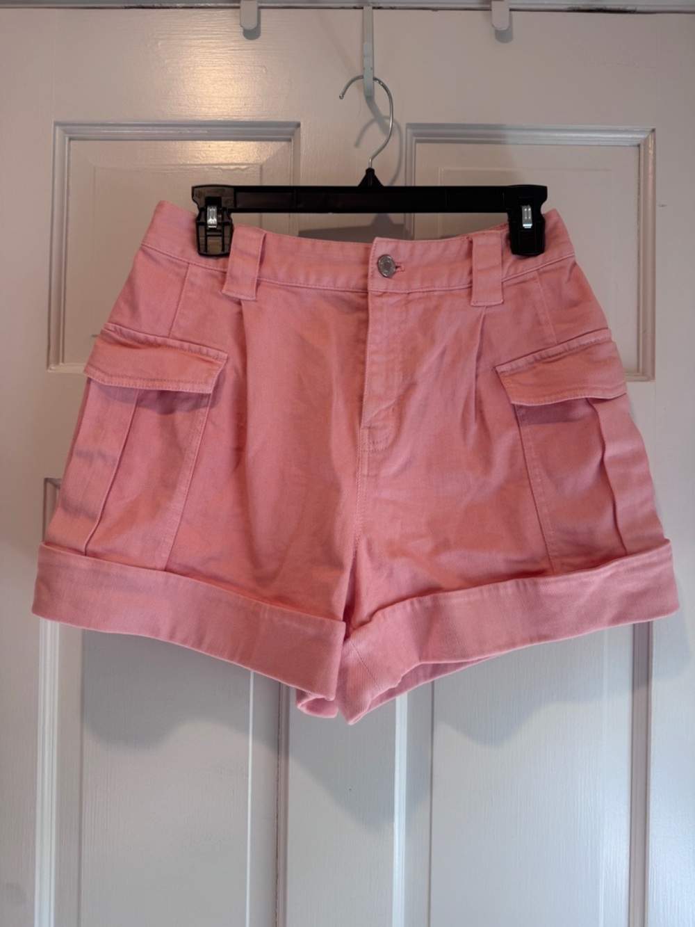 Derek Lam 10 Crosby Pink High Waisted Cargo Shorts Size 27